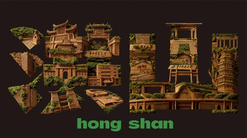 字绘洪山系列作品